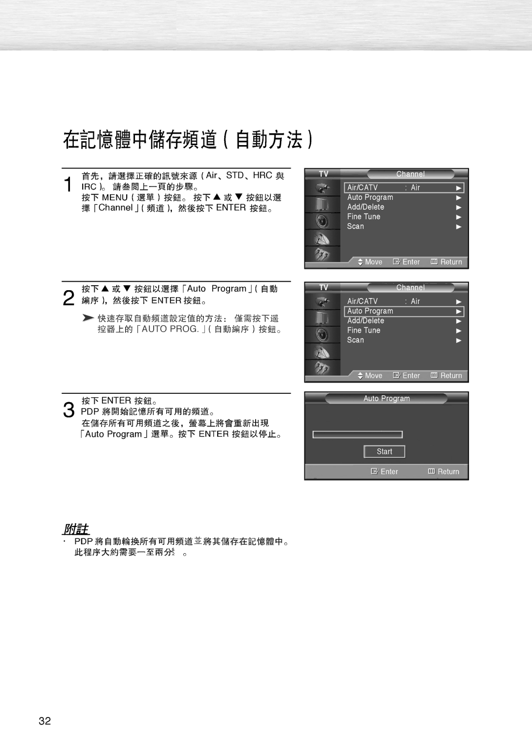 Samsung PL-42D4S manual Air STD HRC Channel Enter Auto Program, Enter PDP Auto Program 