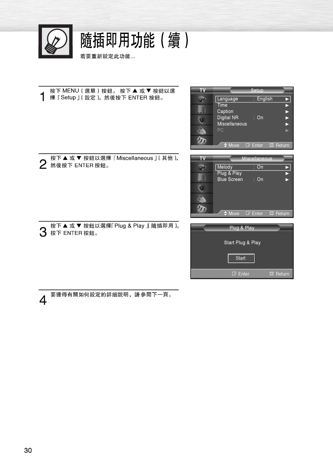 Samsung PL-42D4S manual Miscellaneous Plug & Play 