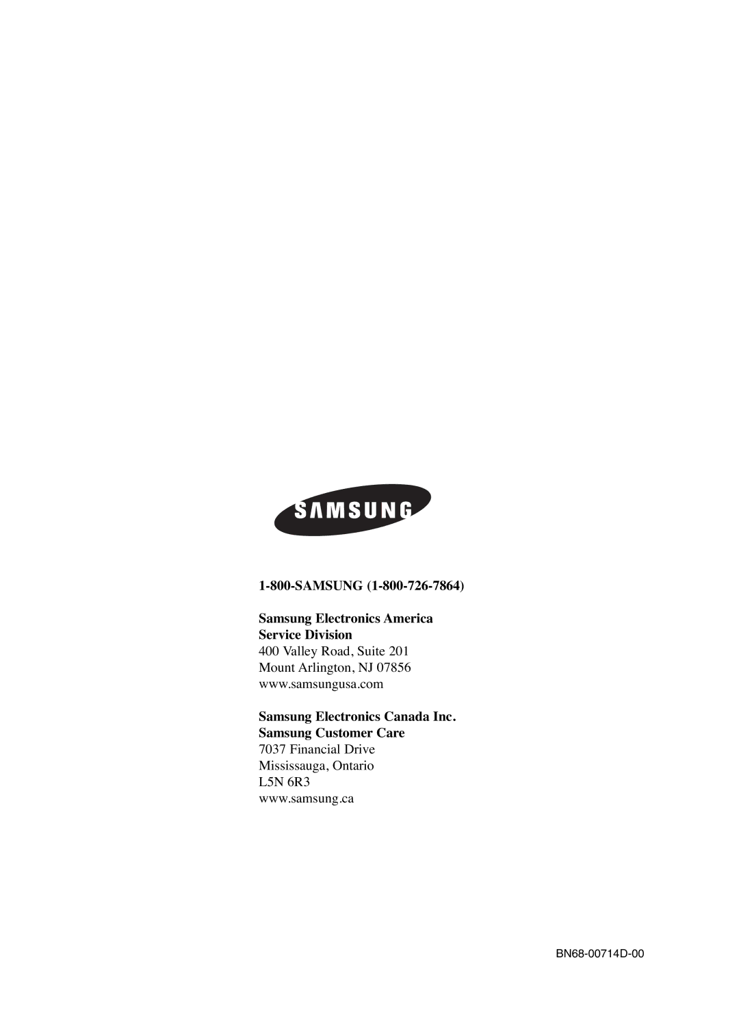 Samsung PL-50D4H manual BN68-00714D-00 