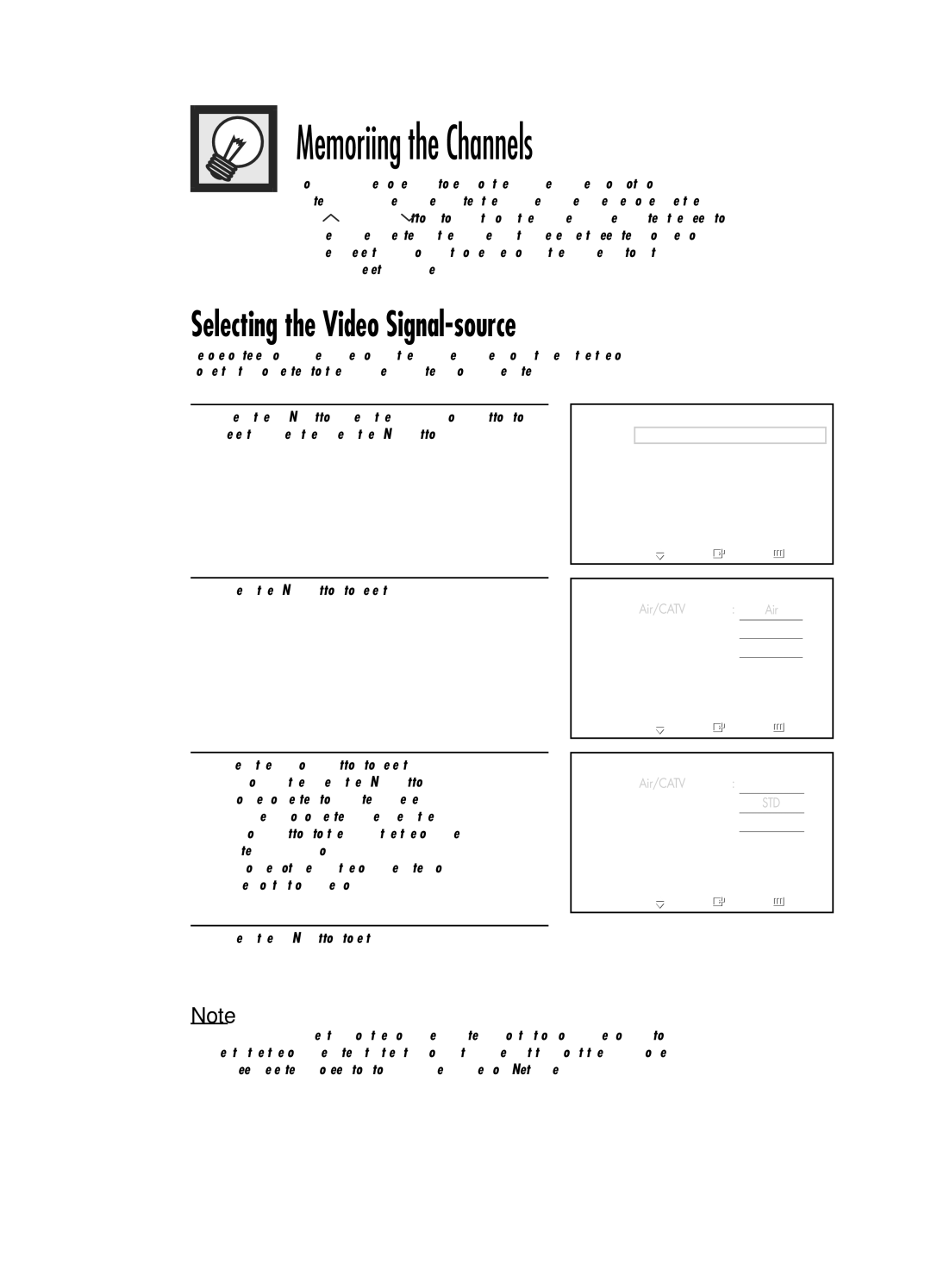 Samsung PL-50D4H manual Memorizing the Channels, Selecting the Video Signal-source 