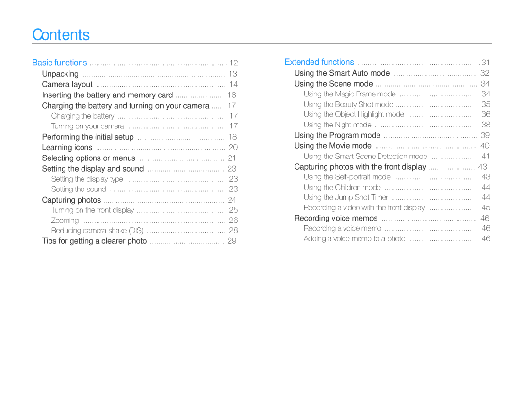 Samsung PL121, PL120 user manual Contents 