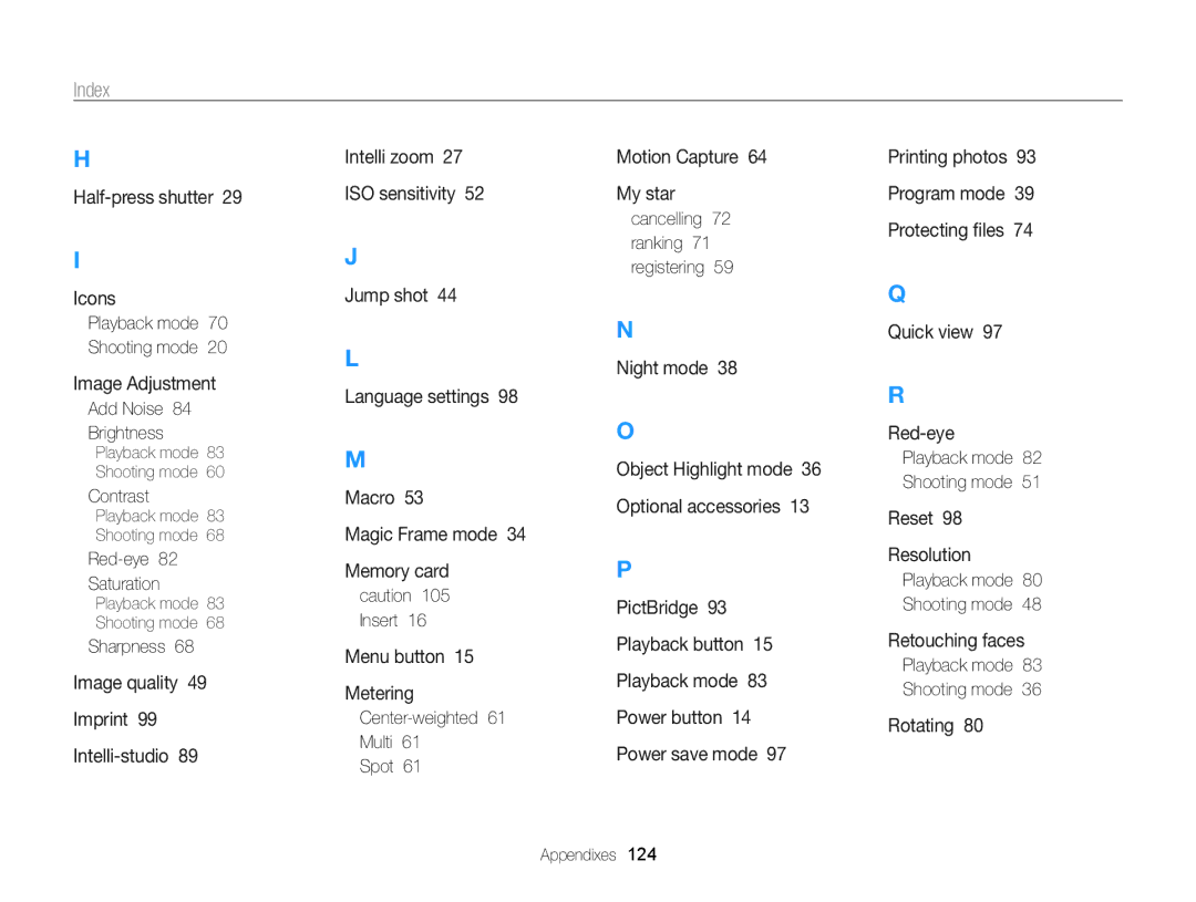 Samsung PL120, PL121 user manual Index 