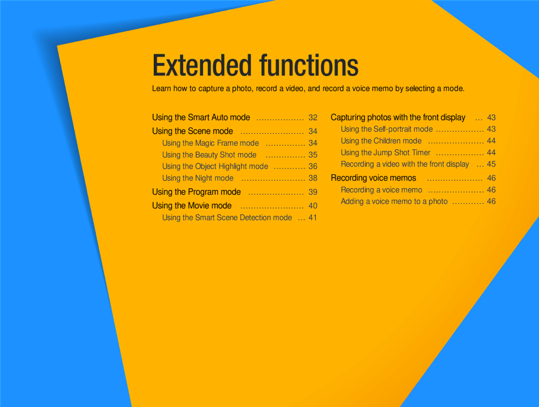 Samsung PL121, PL120 user manual Extended functions 