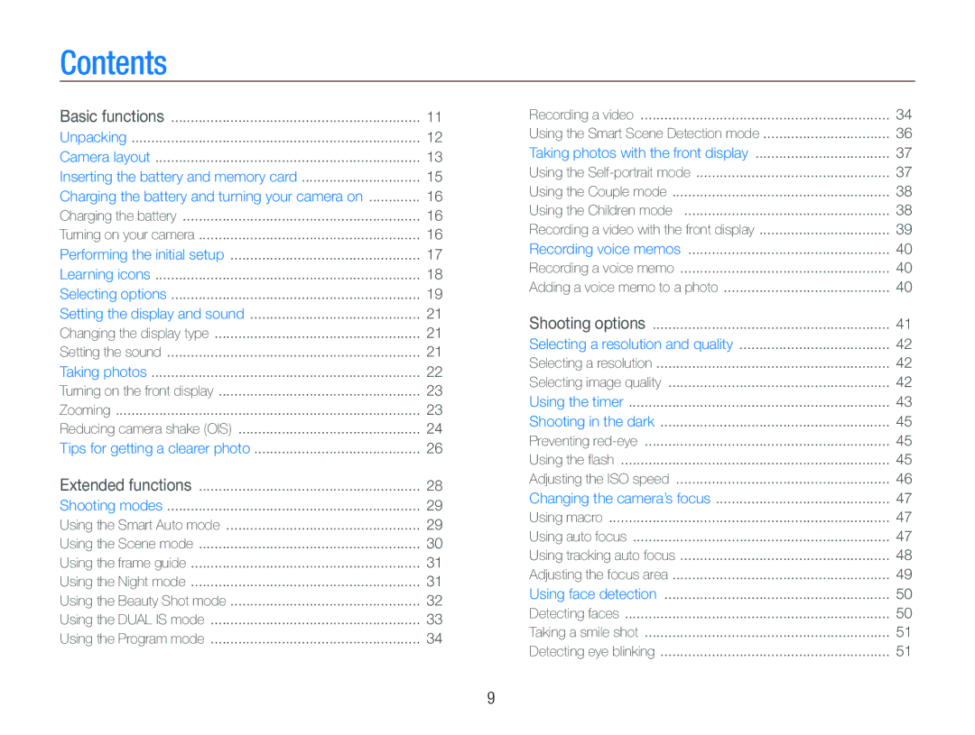 Samsung PL150, PL151 user manual Contents 