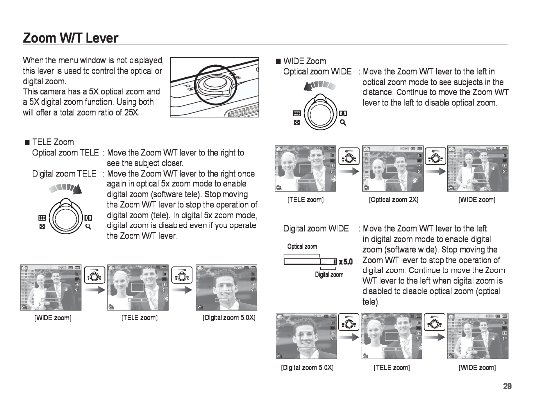 Samsung PL80, PL81 manual Zoom W/T Lever 