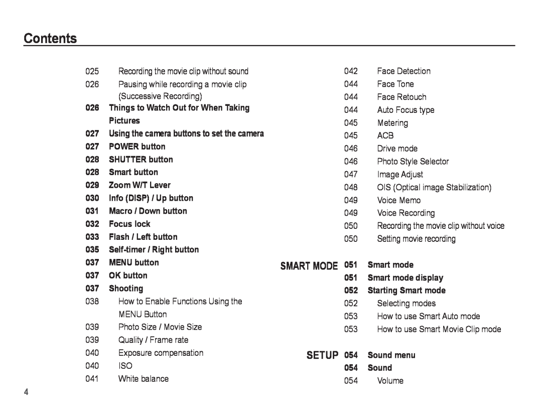 Samsung PL81, PL80 manual Contents, Things to Watch Out for When Taking Pictures 