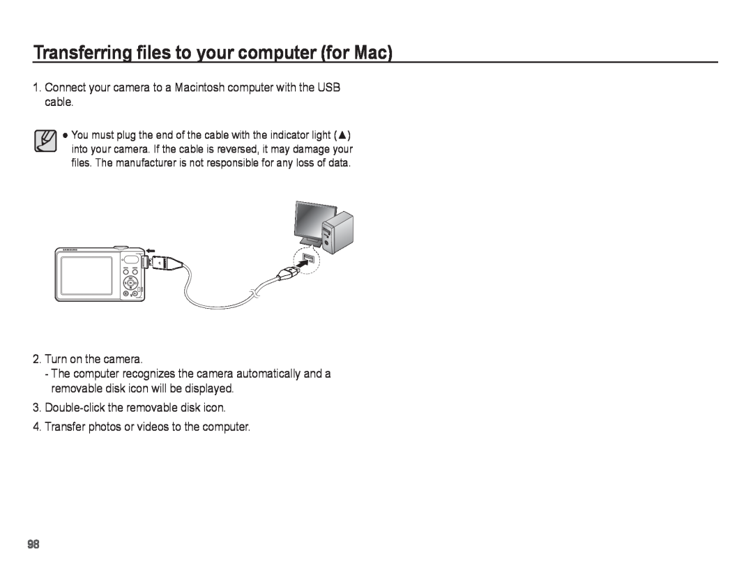 Samsung PL81, PL80 manual Transferring files to your computer for Mac 