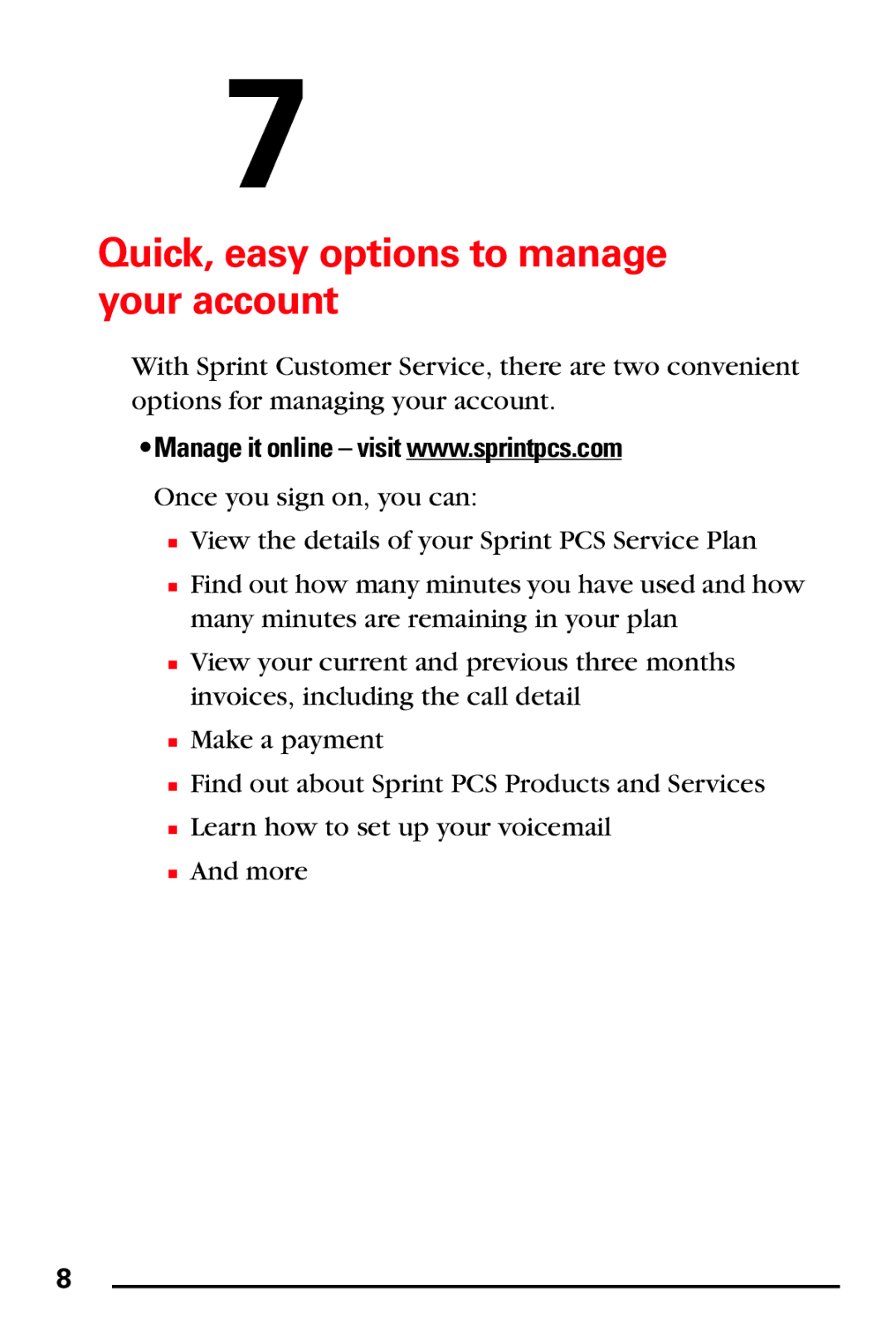 Samsung PM-A740 manual Quick, easy options to manage your account 