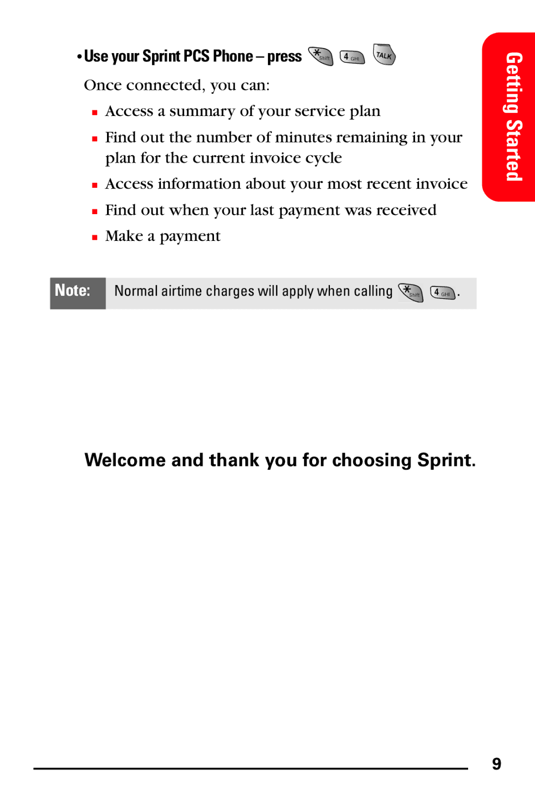 Samsung PM-A740 manual Welcome and thank you for choosing Sprint, Use your Sprint PCS Phone press 
