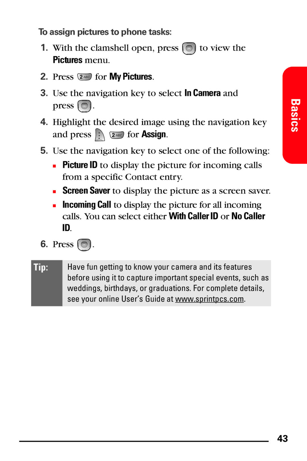 Samsung PM-A740 manual To assign pictures to phone tasks 