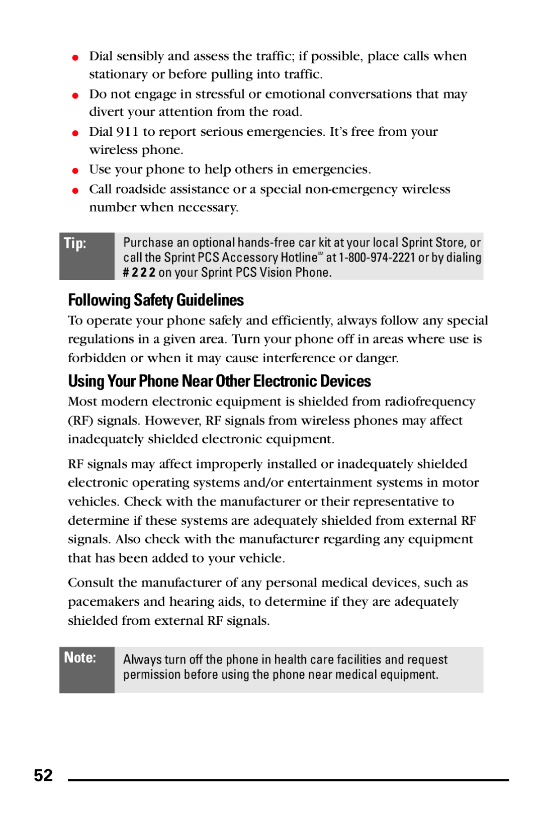 Samsung PM-A740 manual Following Safety Guidelines, Using Your Phone Near Other Electronic Devices 