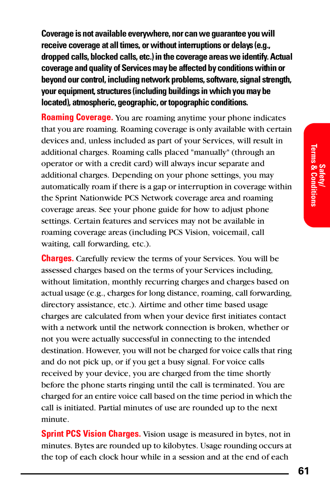 Samsung PM-A740 manual Safety/ Terms & Conditions 