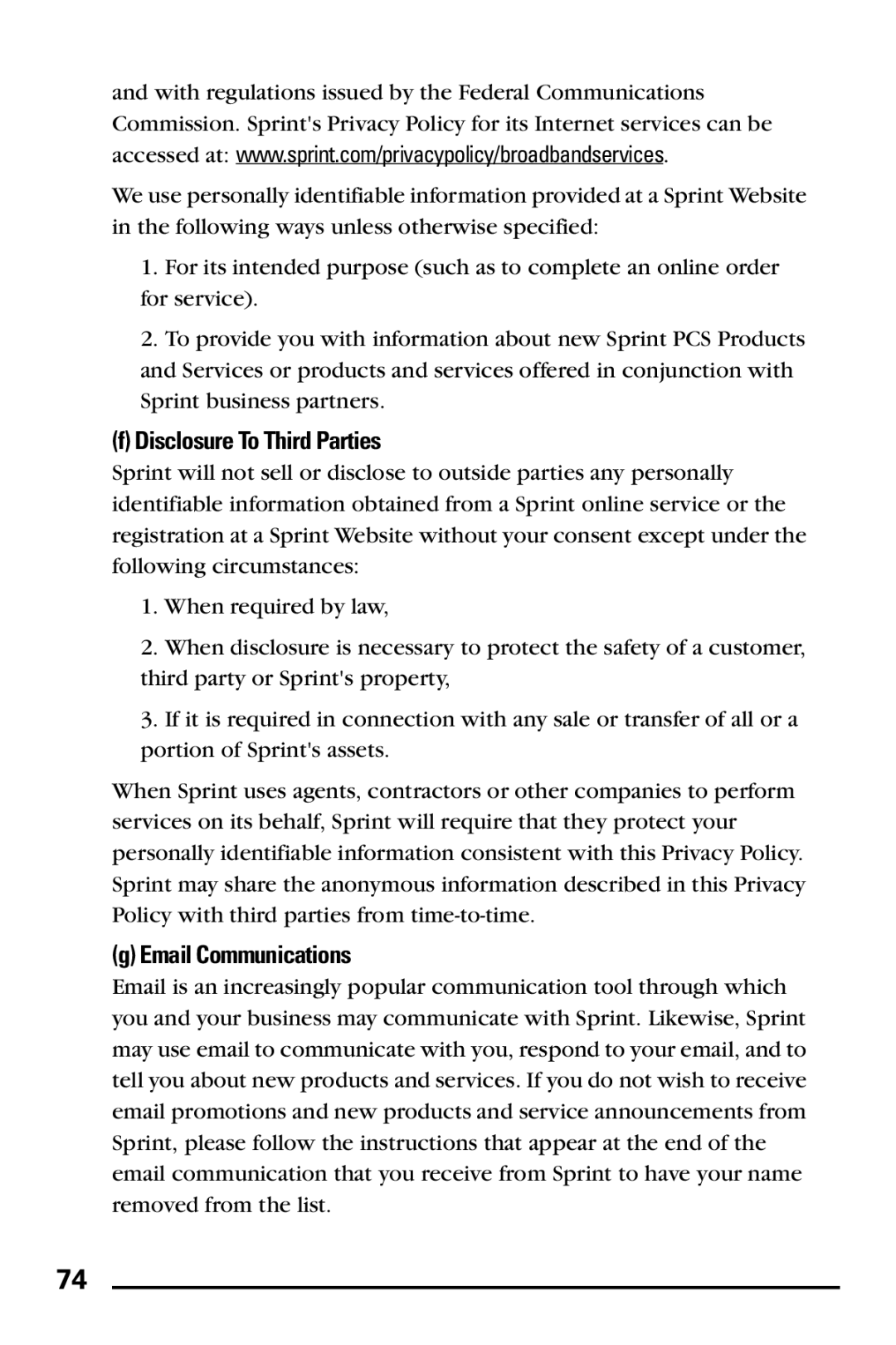 Samsung PM-A740 manual Disclosure To Third Parties 