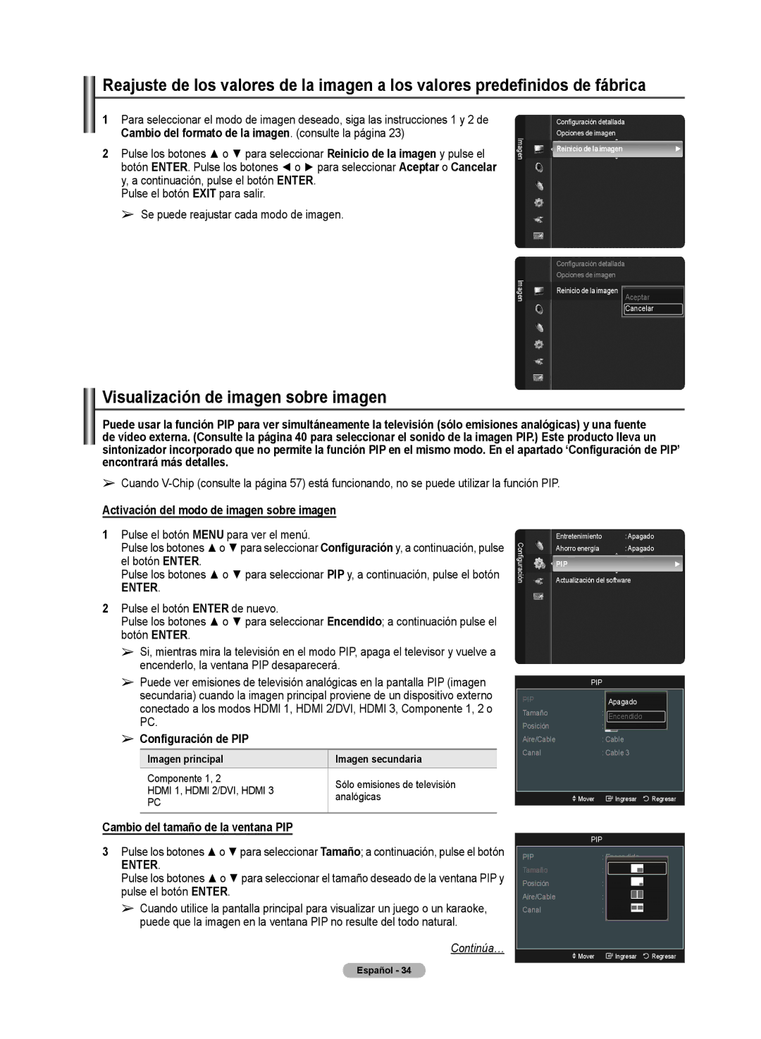 Samsung PN50A50SF user manual Visualización de imagen sobre imagen, Cambio del formato de la imagen. consulte la página 