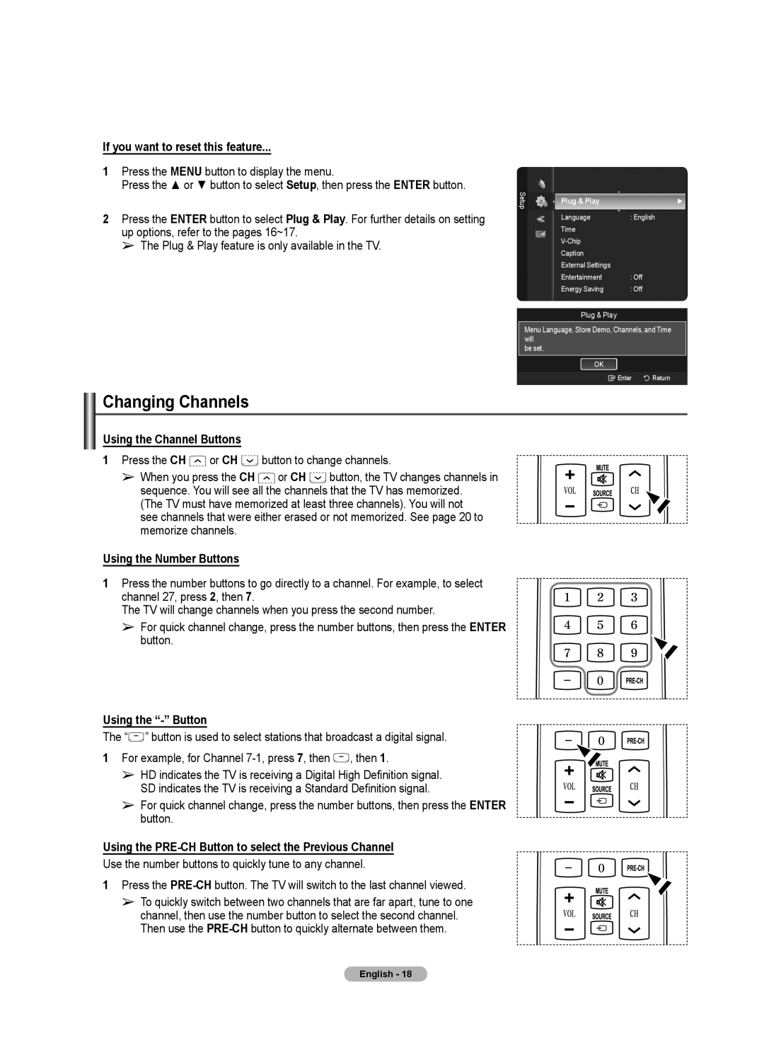 Samsung PN50A50SF user manual Changing Channels 