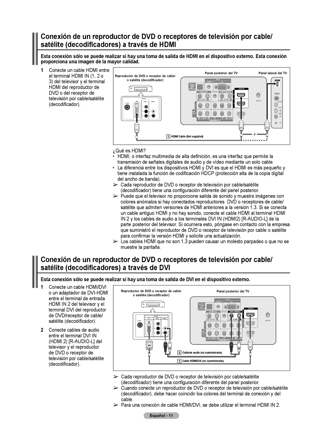 Samsung PN50A50SF HD.. .N 1, Del televisor y el terminal HD.. .... ......u, ¿Qué HD..? HD.., . .......z .u, Hd../Dv 