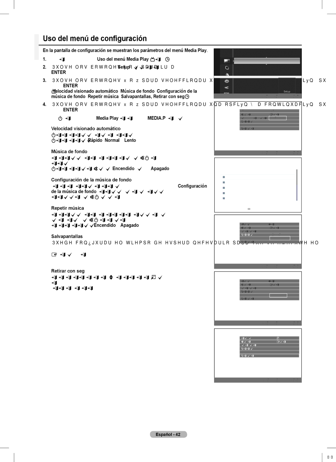 Samsung PN63B590, PN50B550T2F Uso del menú de configuración, Se puede seleccionar Encendido o Apagado,  Salvapantallas 