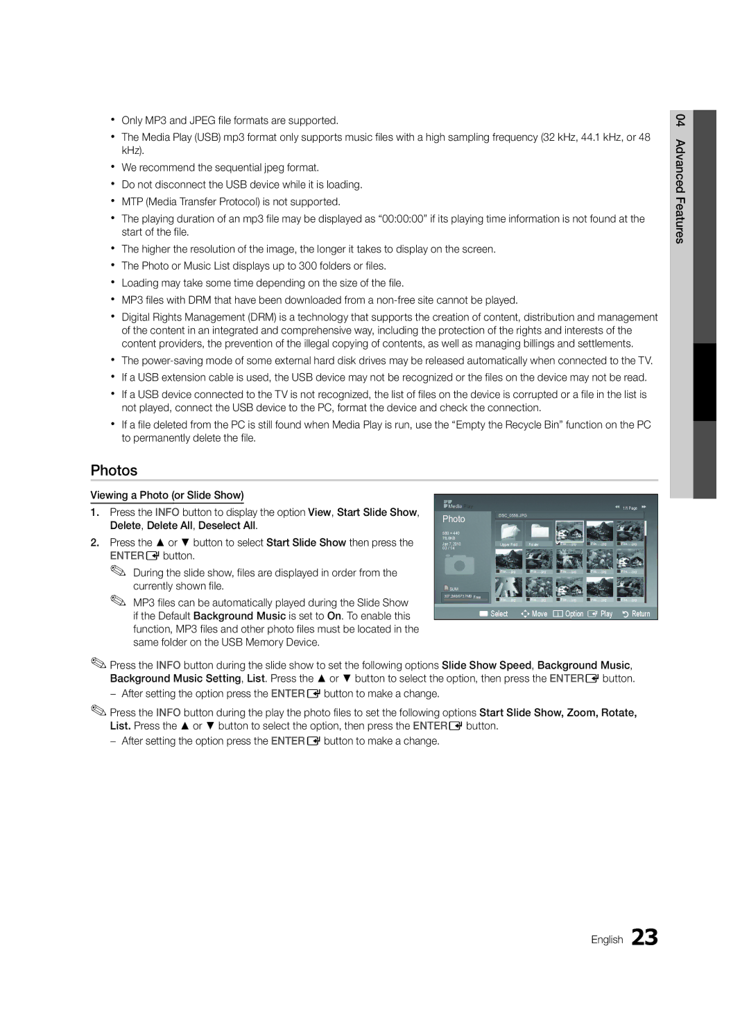 Samsung PN42C430, PN50C430 user manual Photos 