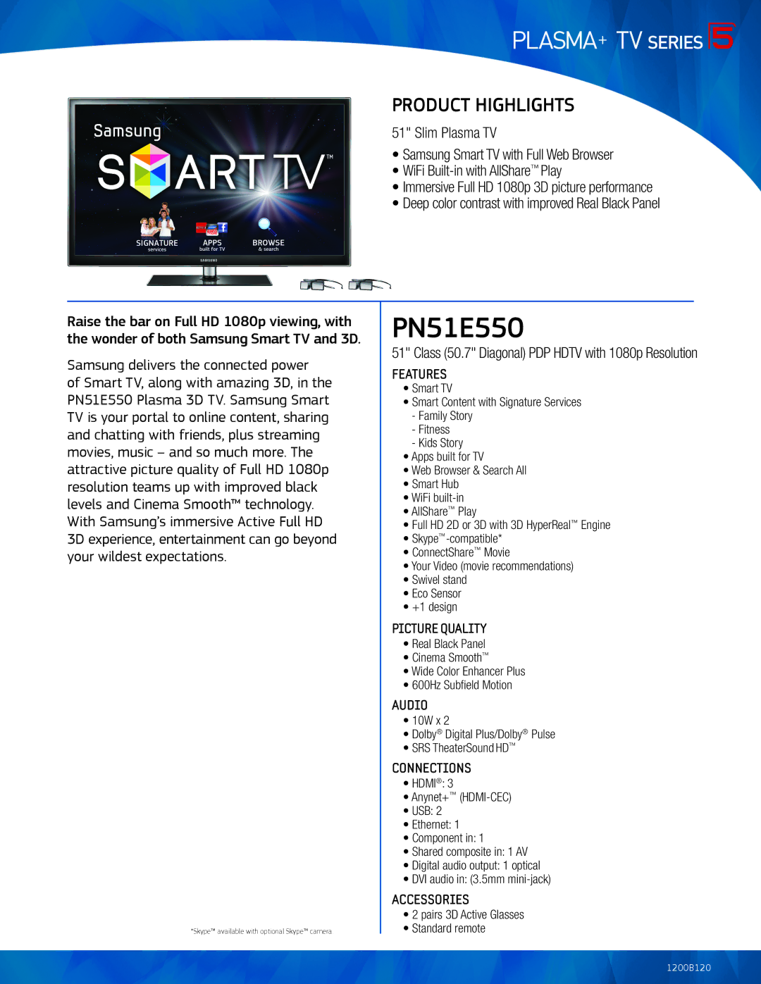 Samsung PN51E550 manual 