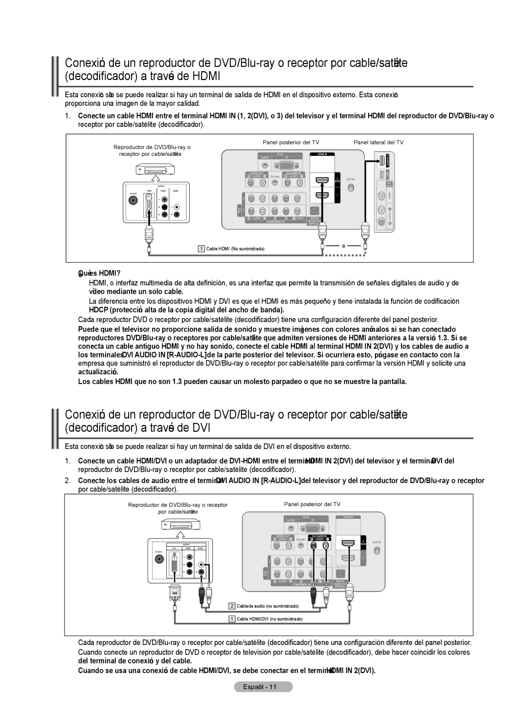 Samsung PN5B540SF user manual Cable Hdmi No suministrado 