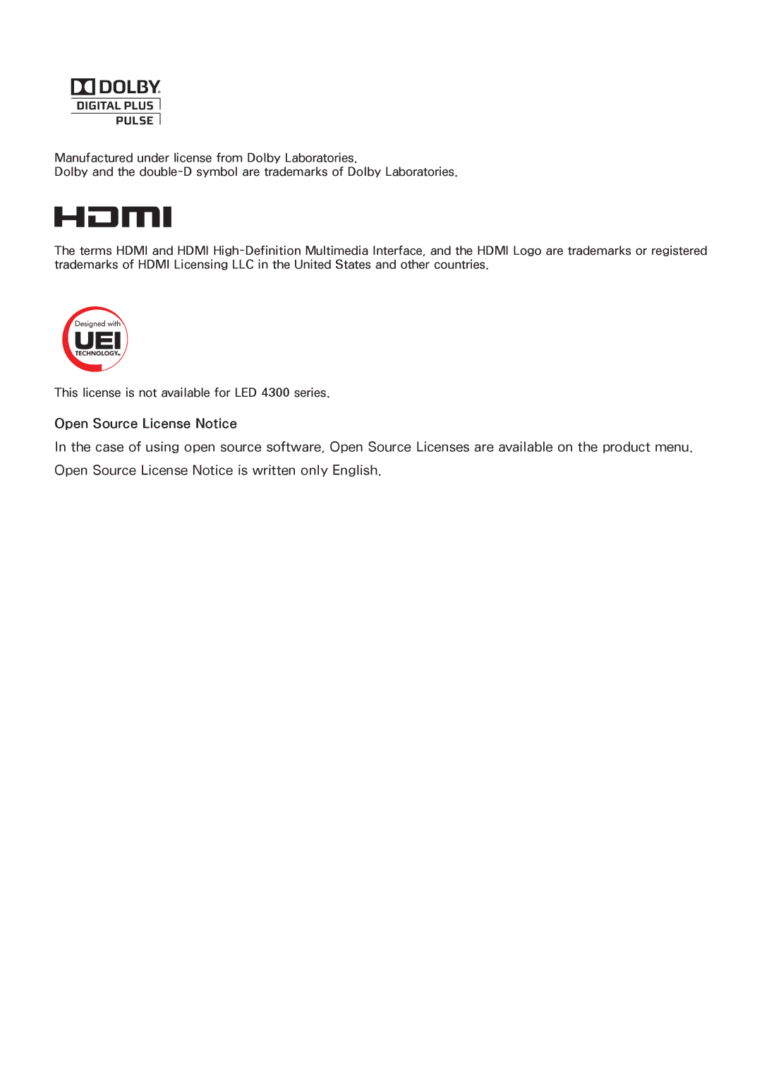 Samsung PN51F5500, PN60F5500, PN64F5500 manual Open Source License Notice 