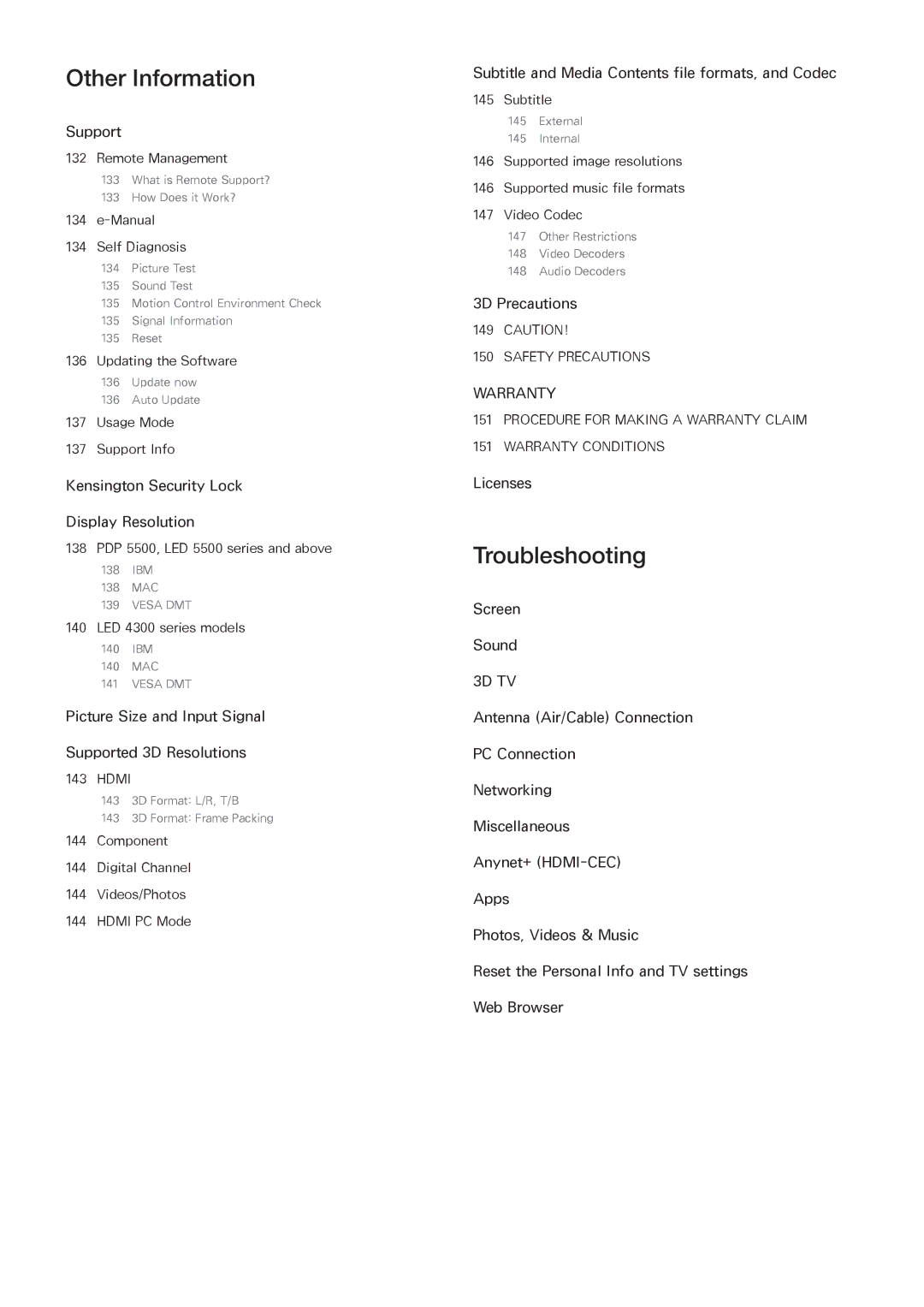 Samsung PN64F5500, PN60F5500, PN51F5500 manual Other Information 