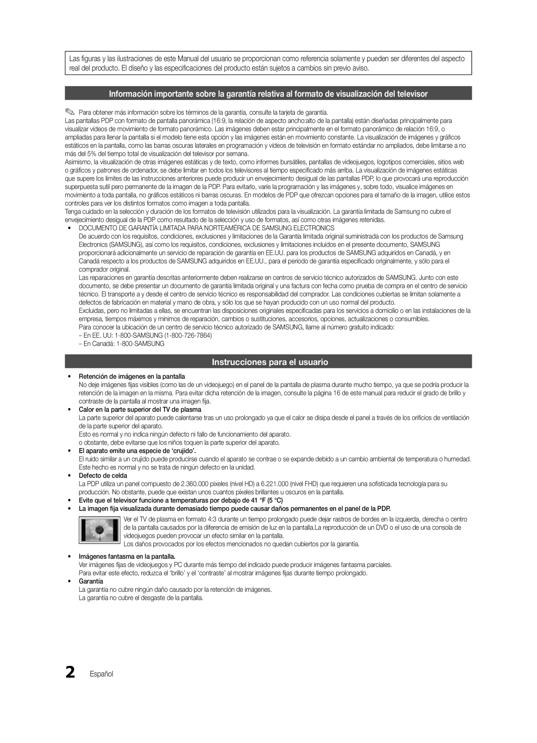 Samsung PN50C7000, PN63C7000 Instrucciones para el usuario, Del producto están sujetos a cambios sin previo aviso, Español 