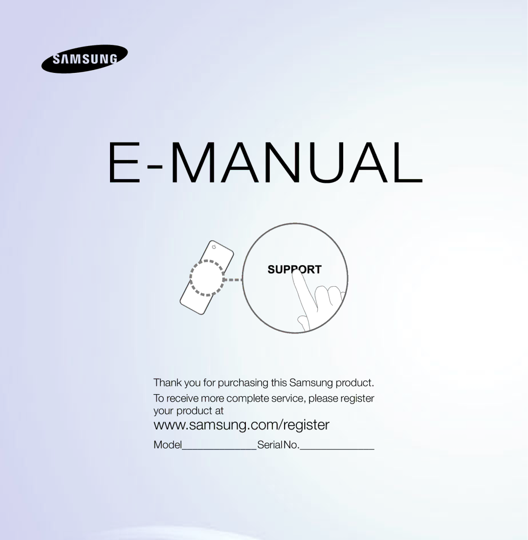 Samsung PN64E8000 manual Manual 