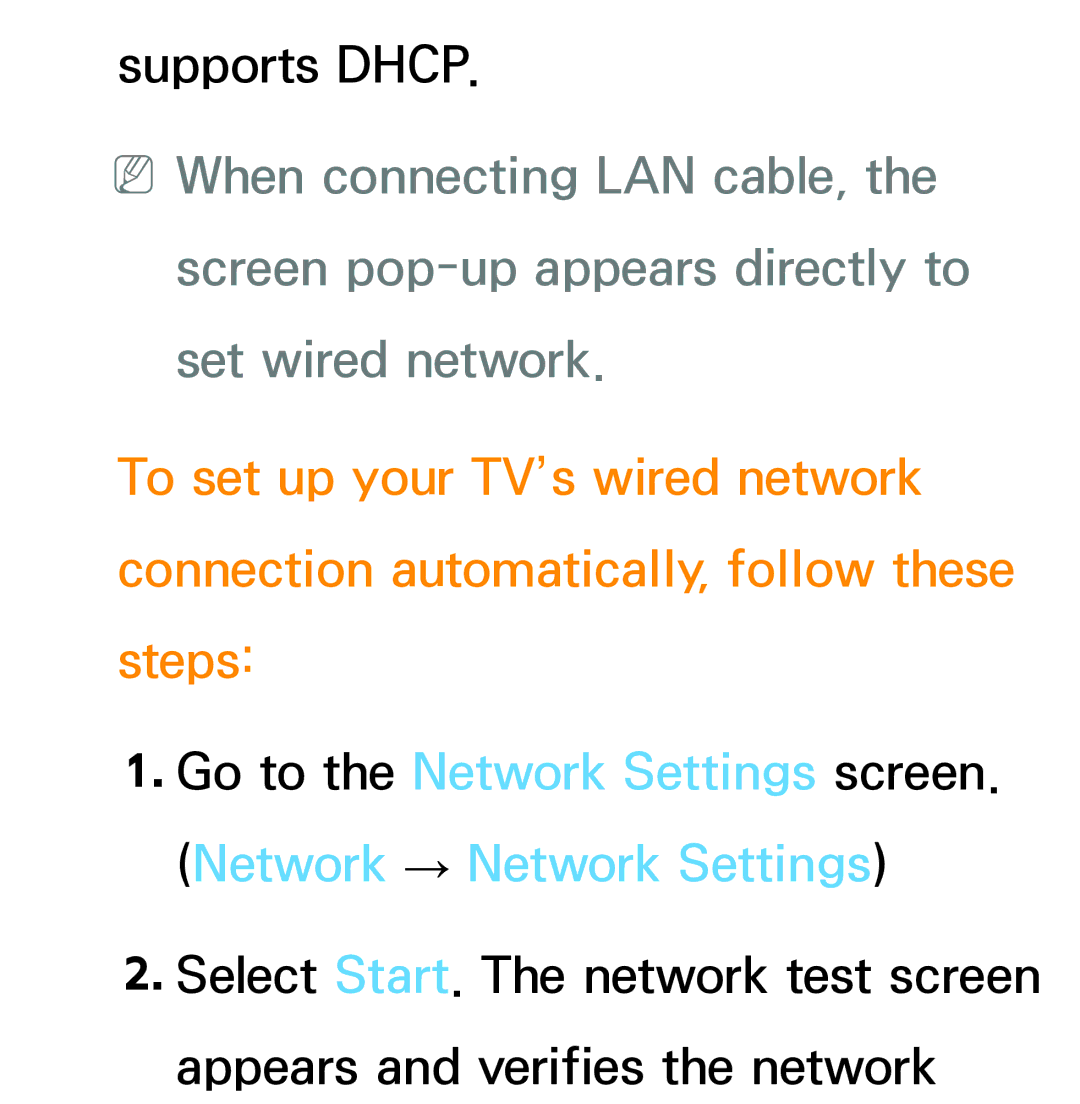 Samsung PN64E8000 manual Supports Dhcp 