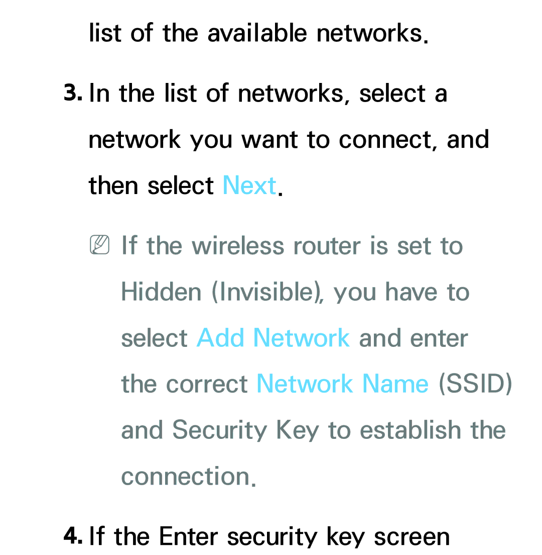 Samsung PN64E8000 manual If the Enter security key screen 