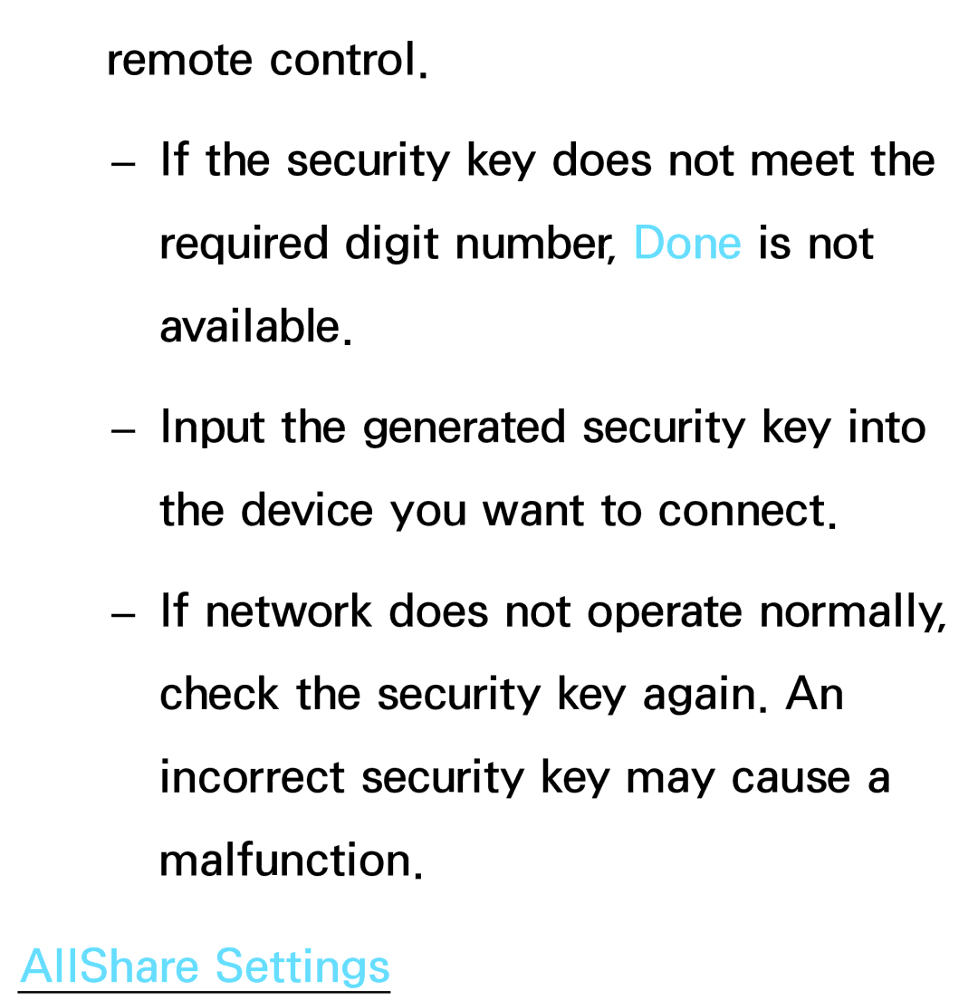 Samsung PN64E8000 manual AllShare Settings 