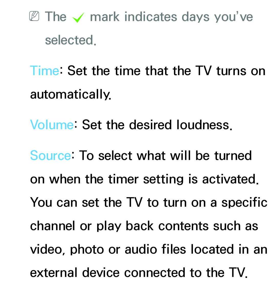 Samsung PN64E8000 manual NNThe c mark indicates days you’ve selected 