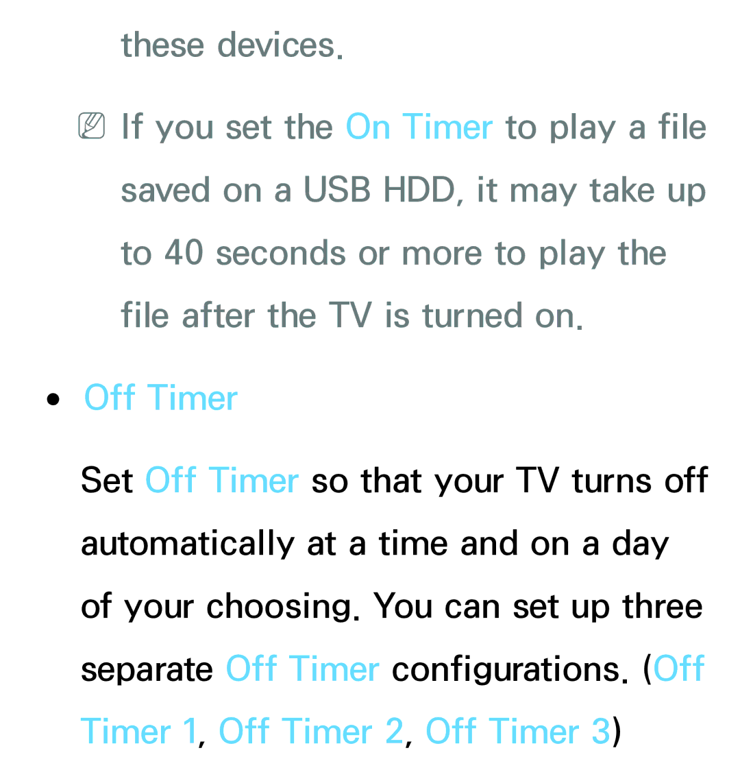 Samsung PN64E8000 manual Off Timer 