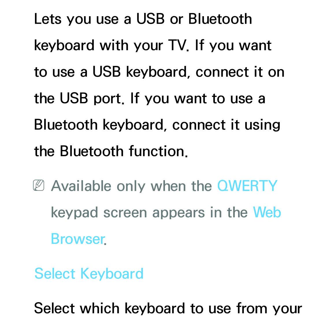 Samsung PN64E8000 manual Select Keyboard 