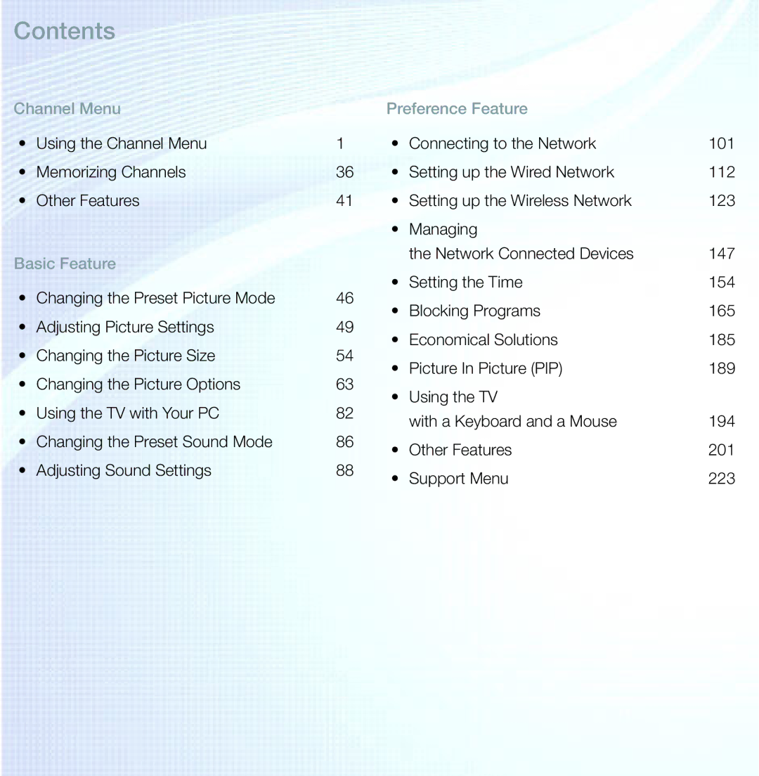 Samsung PN64E8000 manual Contents 