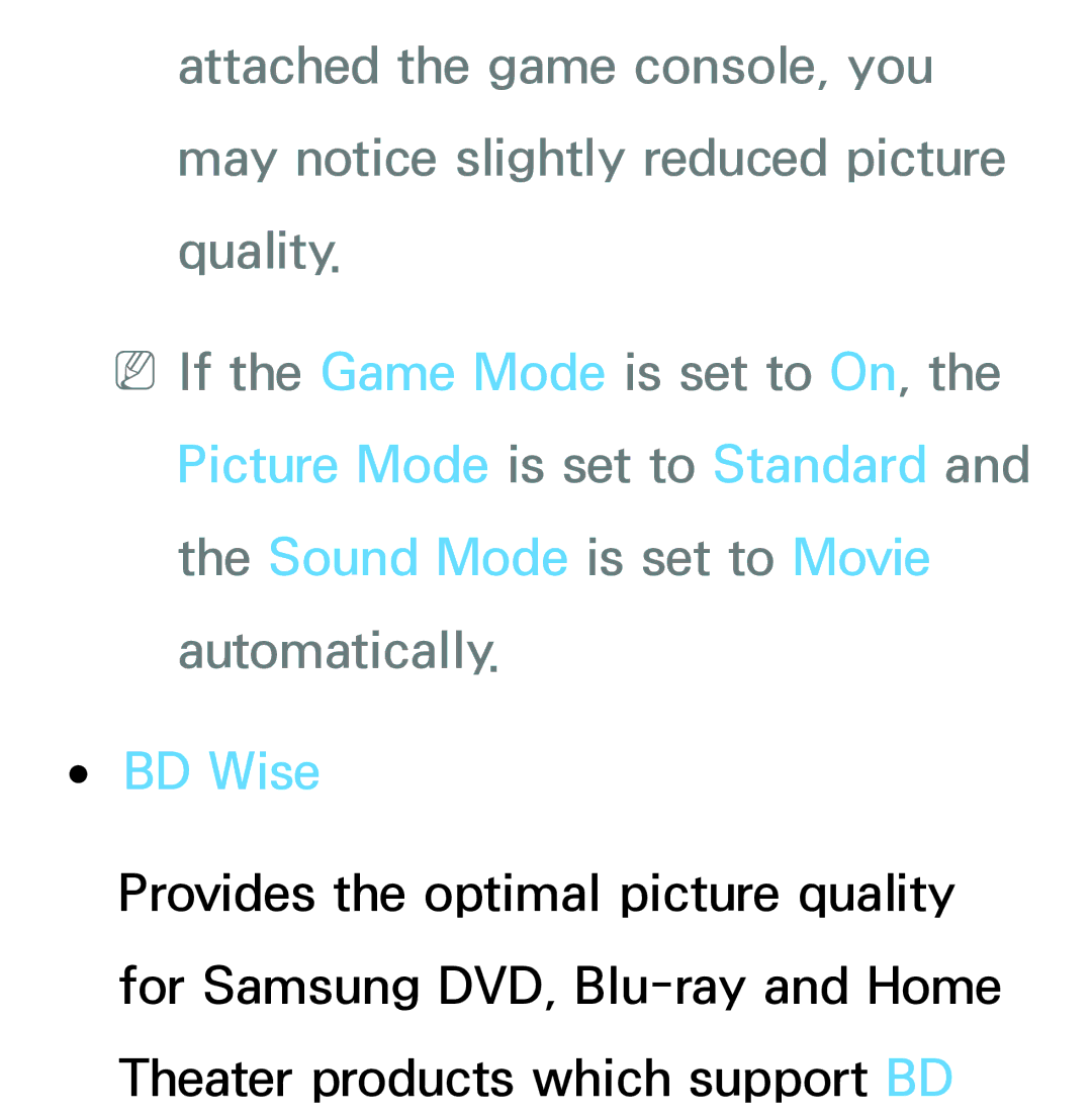 Samsung PN64E8000 manual BD Wise 