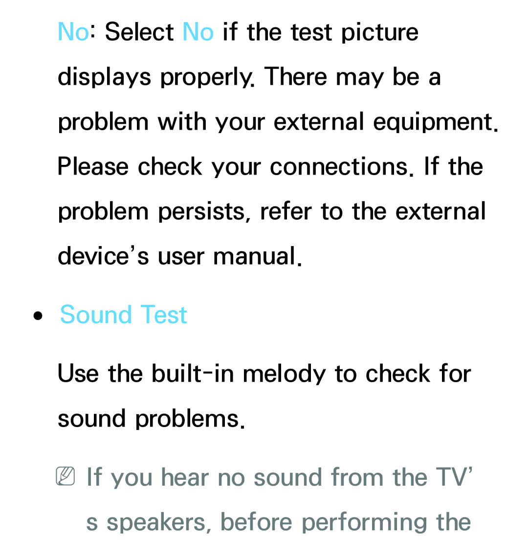 Samsung PN64E8000 manual Sound Test 