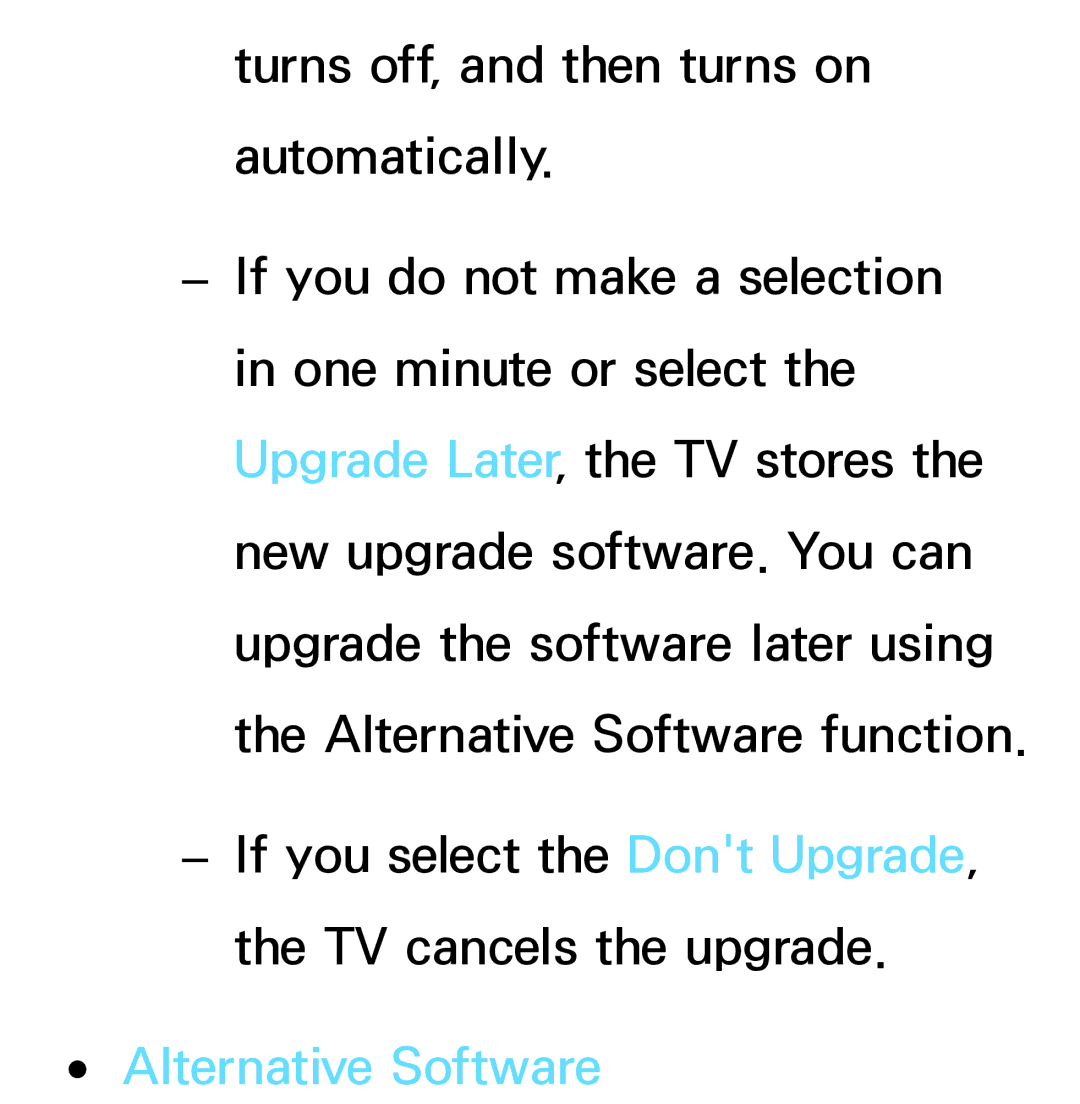 Samsung PN64E8000 manual Alternative Software 