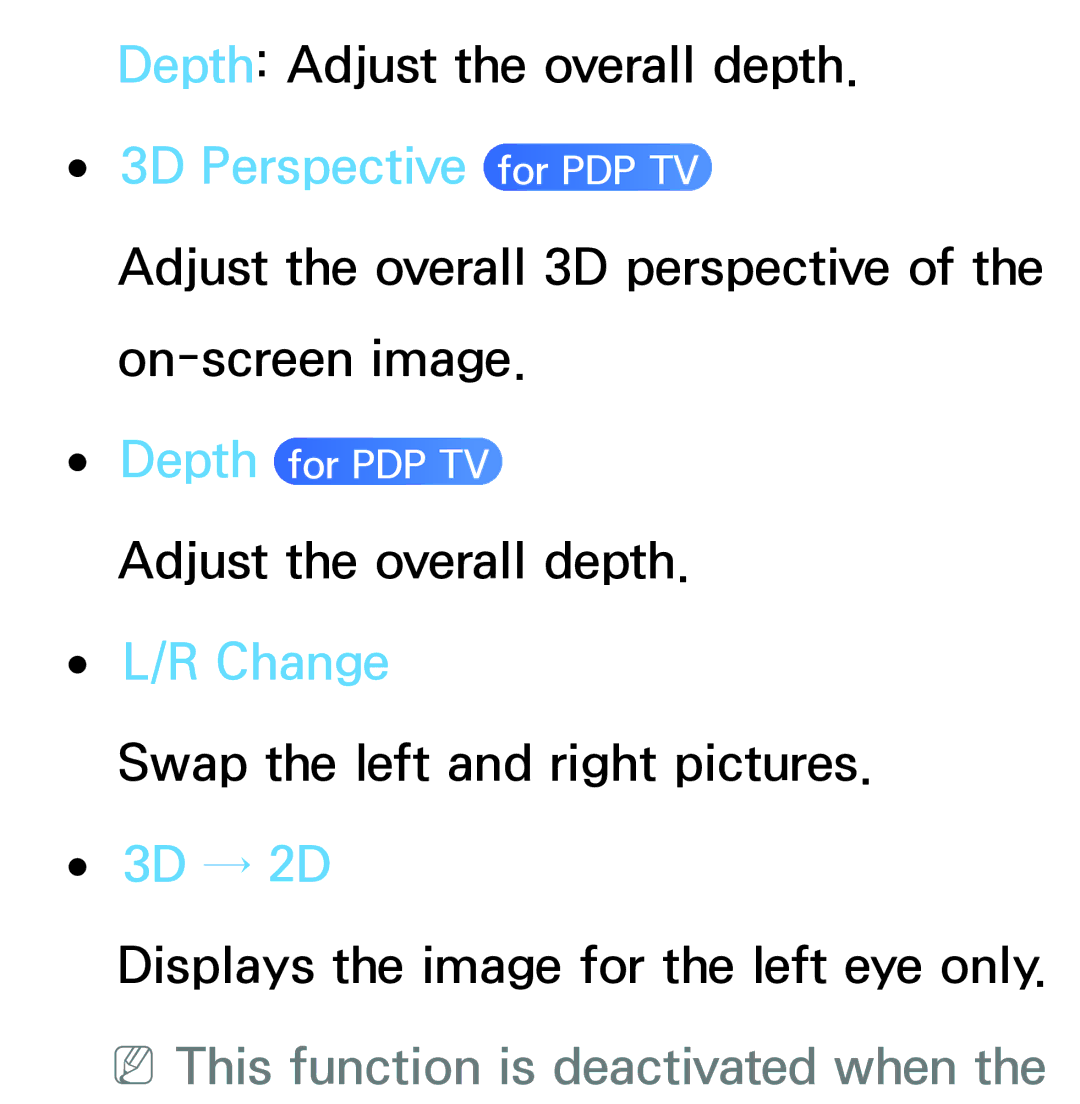 Samsung PN64E8000 manual Depth 