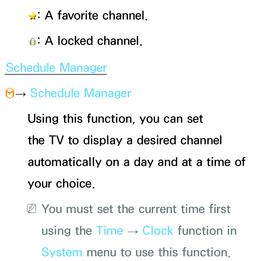 Samsung PN64E8000 manual Schedule Manager → Schedule Manager 