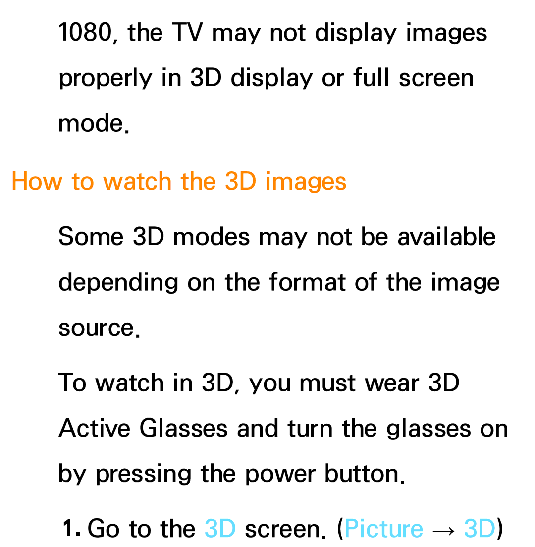 Samsung PN64E8000 manual How to watch the 3D images 