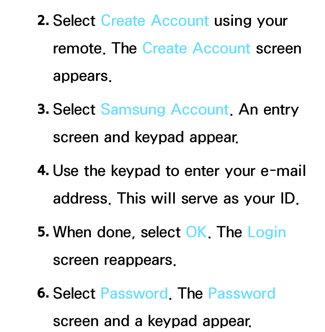 Samsung PN64E8000 manual Select Password. The Password screen and a keypad appear 