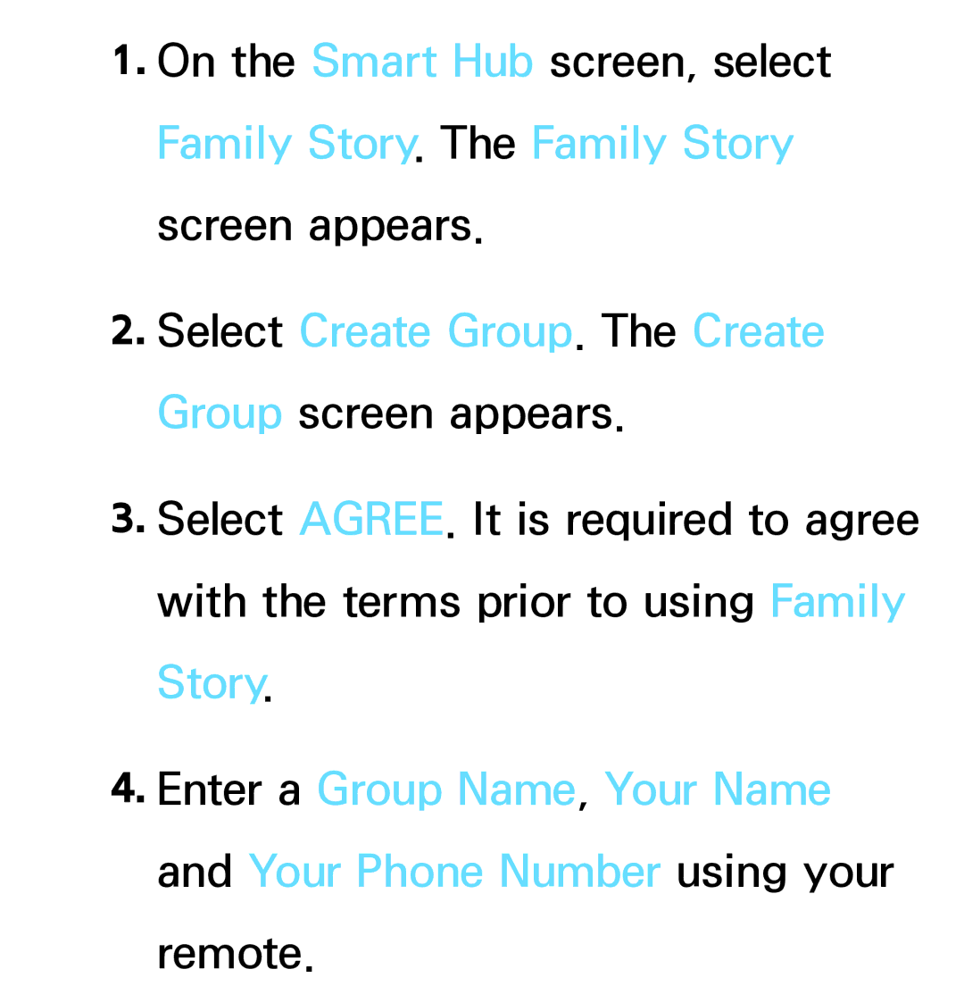 Samsung PN64E8000 manual Select Create Group. The Create Group screen appears 