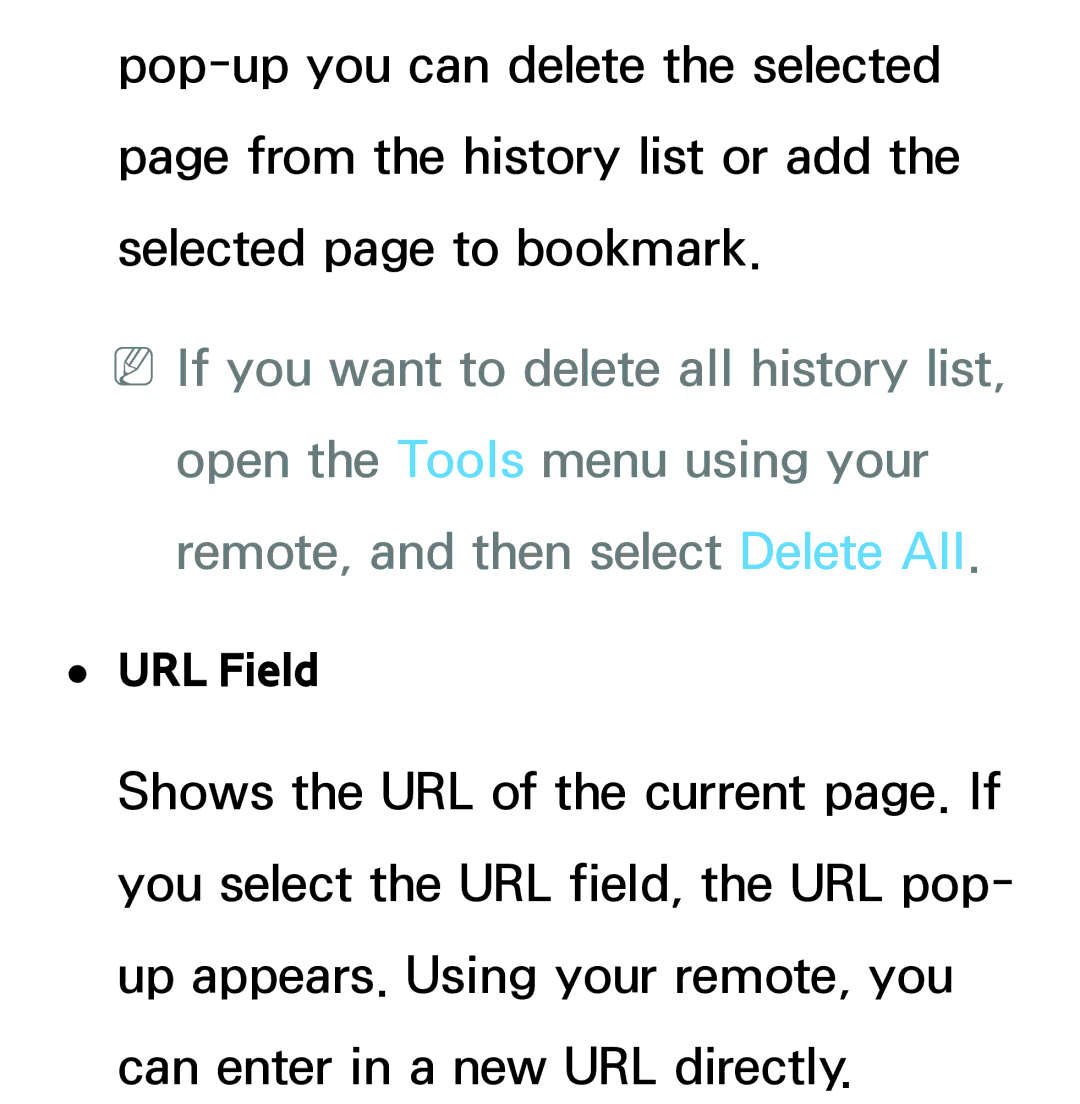 Samsung PN64E8000 manual URL Field 