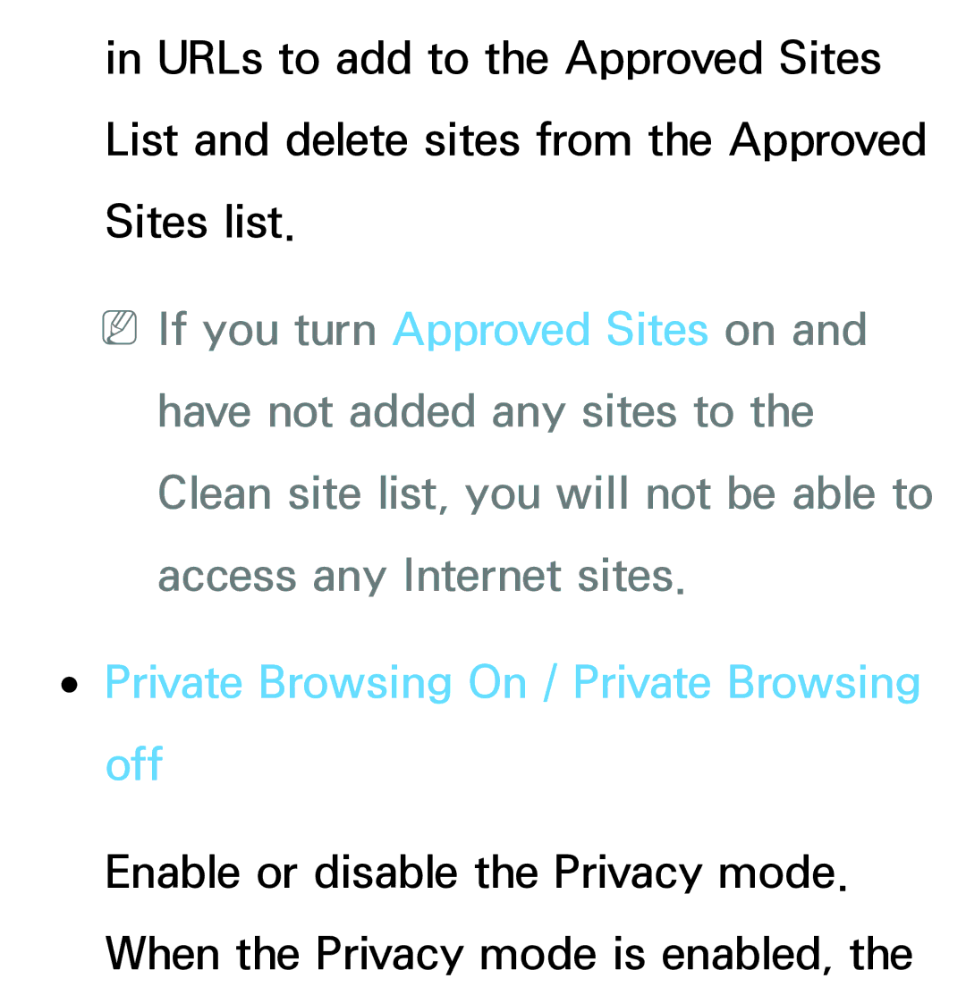 Samsung PN64E8000 manual Private Browsing On / Private Browsing Off 