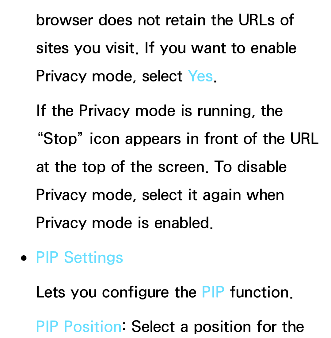 Samsung PN64E8000 manual PIP Settings 