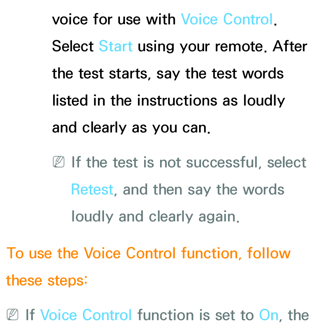 Samsung PN64E8000 manual To use the Voice Control function, follow these steps, NNIf Voice Control function is set to On 