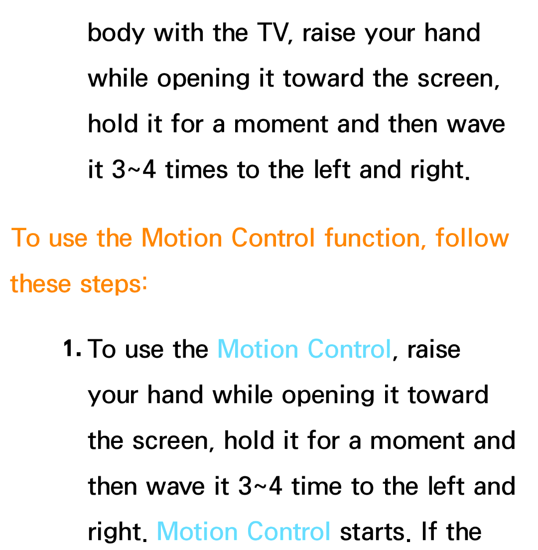 Samsung PN64E8000 manual To use the Motion Control function, follow these steps 