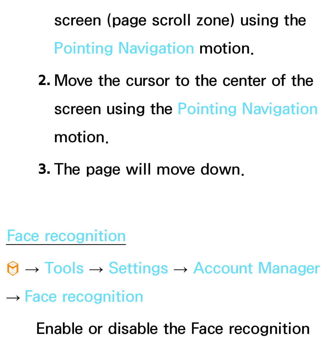 Samsung PN64E8000 manual Enable or disable the Face recognition 