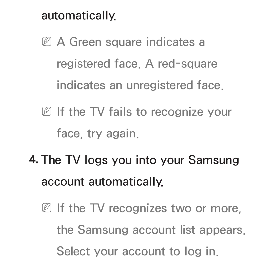 Samsung PN64E8000 manual TV logs you into your Samsung account automatically 